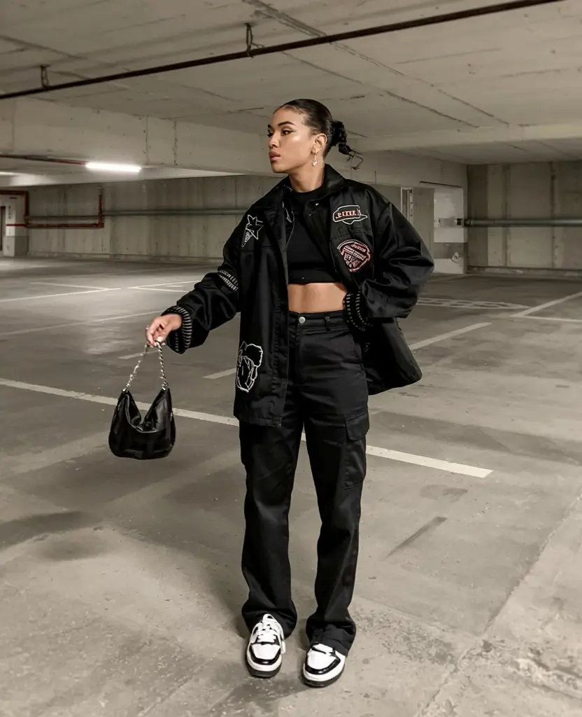 Stylish y2k outfits 2026 Urban Midnight Cargo Energy