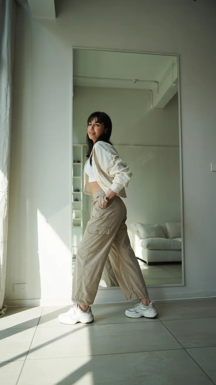 y2k outfits 2026 Beige Sunlit Ease