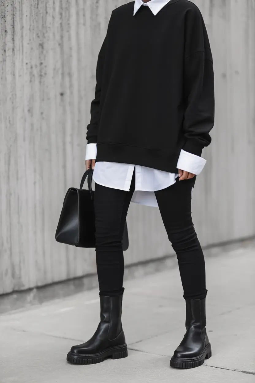 sweater outfits for women Modern Monochrome Edge