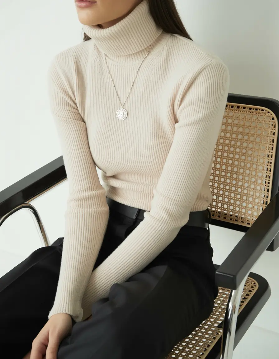 sweater outfits for women Elegant Lines and Turtleneck Ease