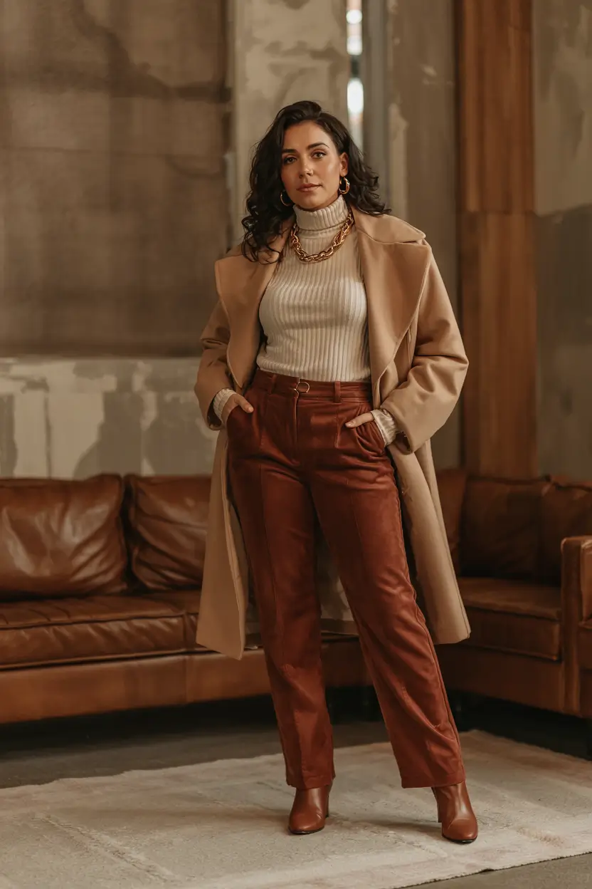 curvy outfits autumn Soft Autumn Layers with a Touch of Class