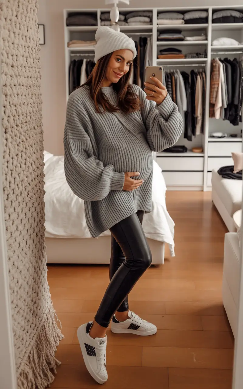 pregnancy outfits winter Soft Grays & Urban Calm