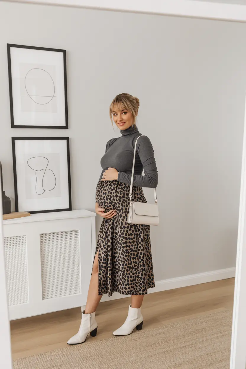 pregnancy outfits autumn 2026 Playful Prints & Refined Femininity