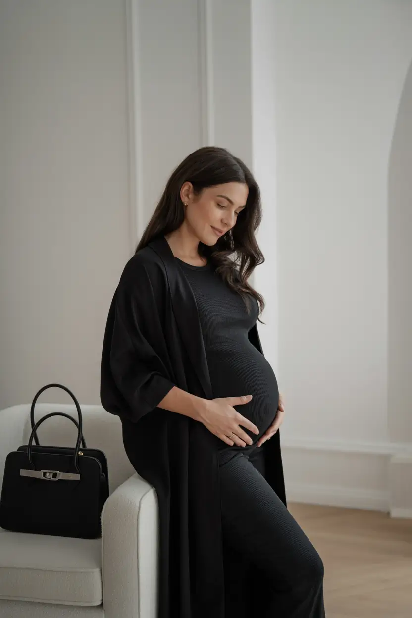 pregnancy outfits winter Elegant Minimalism in Black