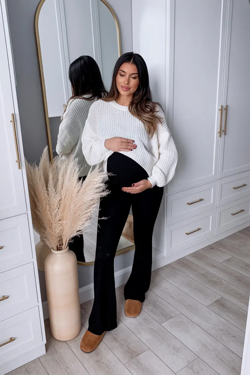 pregnancy outfits autumn winter Effortless Neutrals for Every Trimester