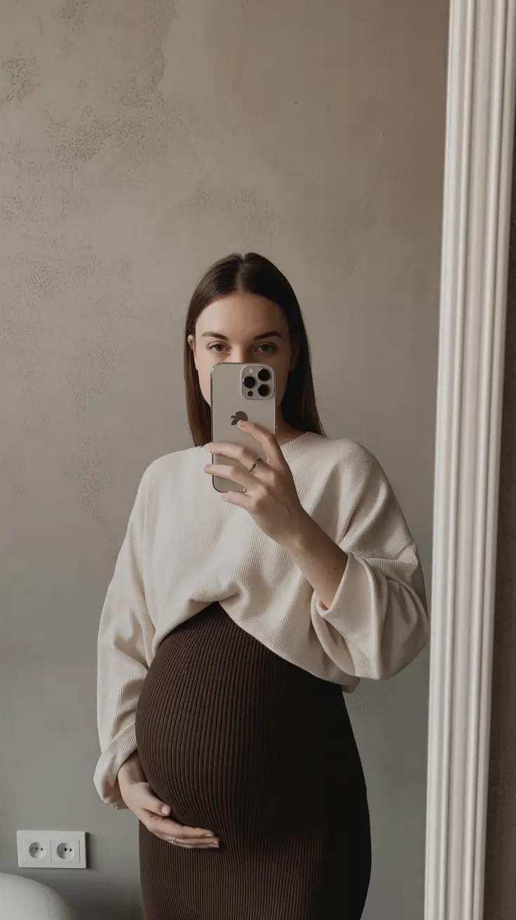 pregnancy outfits autumn winter Earthy Minimalism