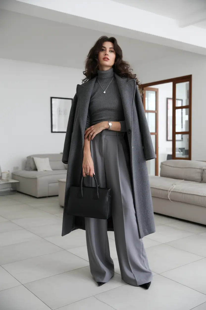 travel outfits for women Timeless Grey Elegance for Urban Journeys