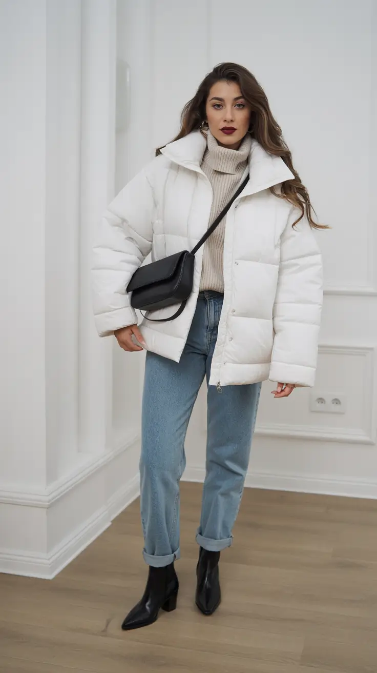 travel outfits for women winter Cozy White Layers for Winter Getaways