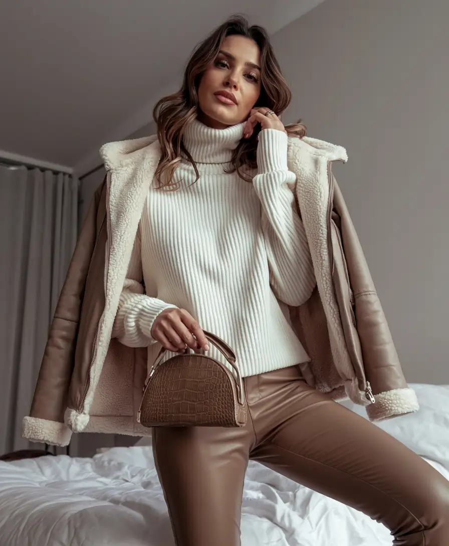 cold-weather-outfits-winter-Shearling-Luxe-Layers