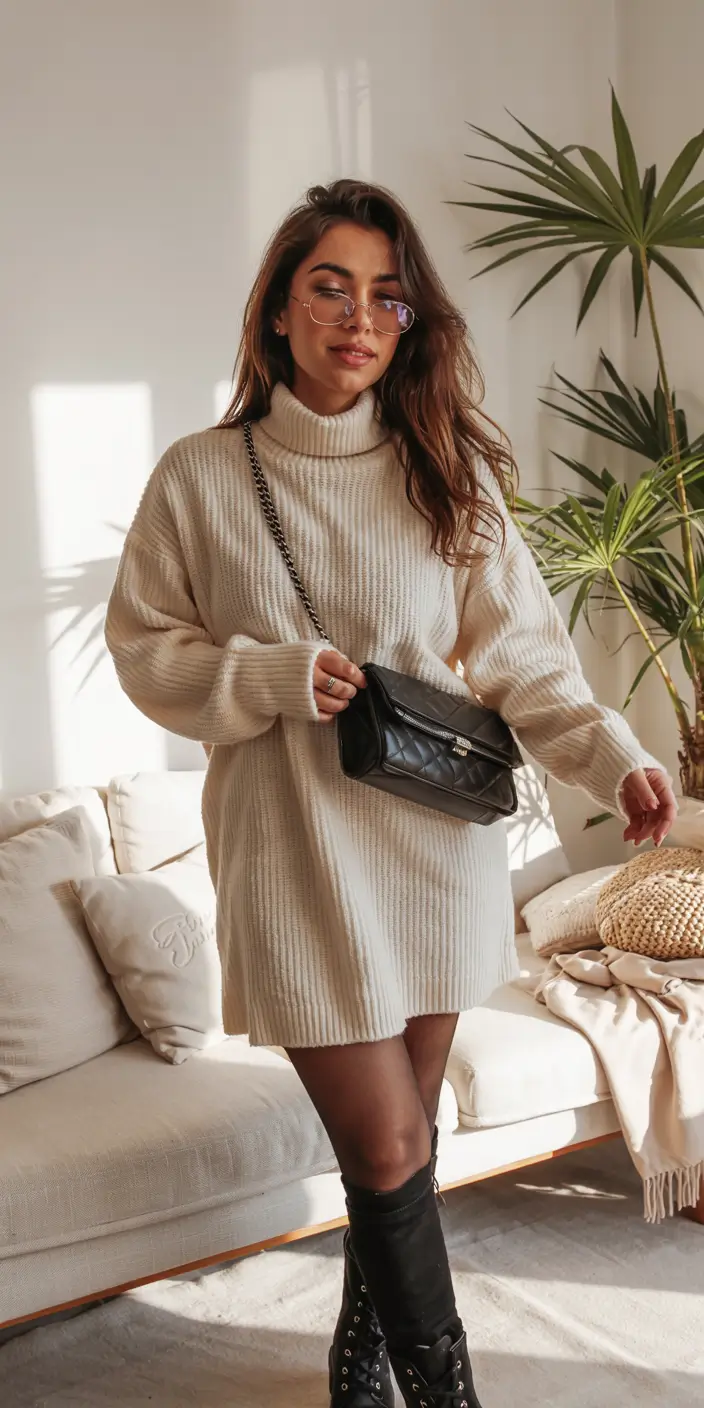 cold weather outfits comfy Soft Knit Dress with City Energy