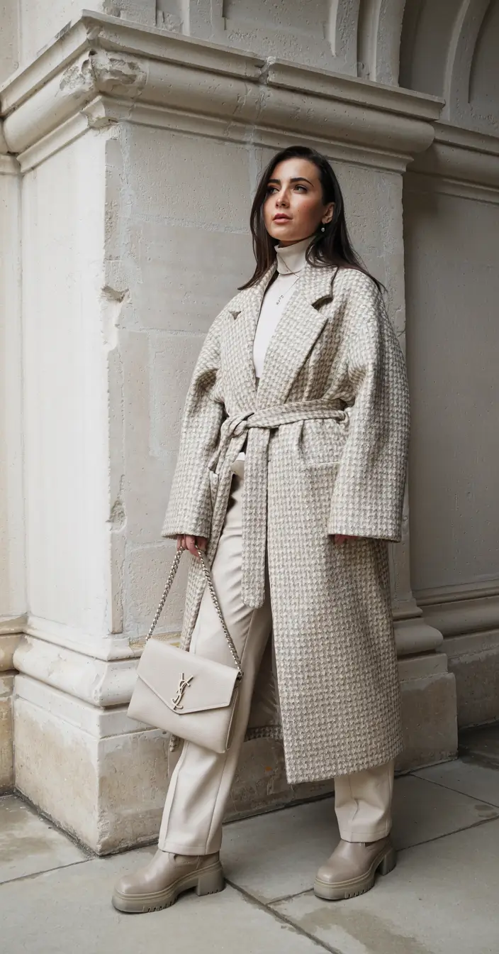 cold weather outfits women Monochrome City Elegance