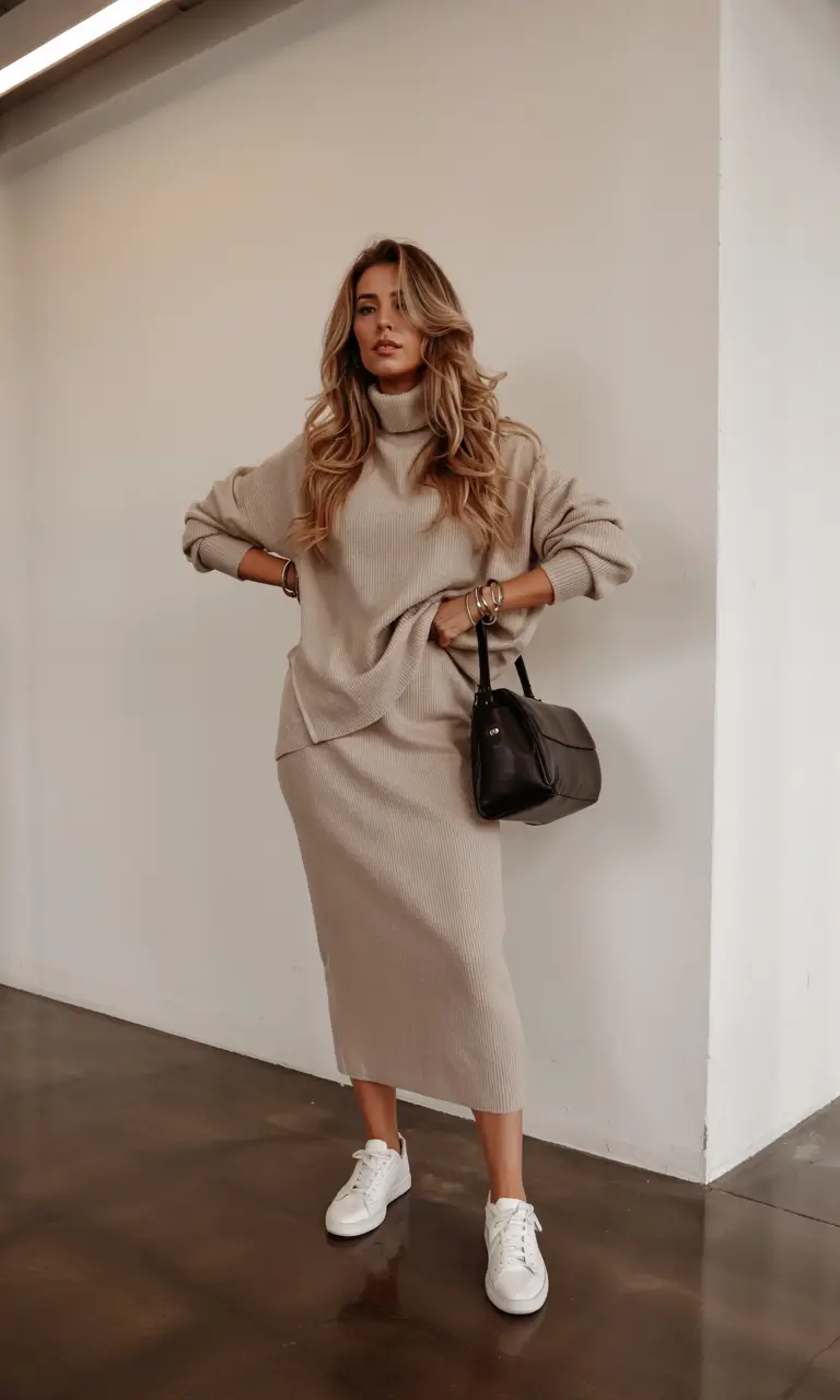 cold weather outfits casual Soft Knit Coordination