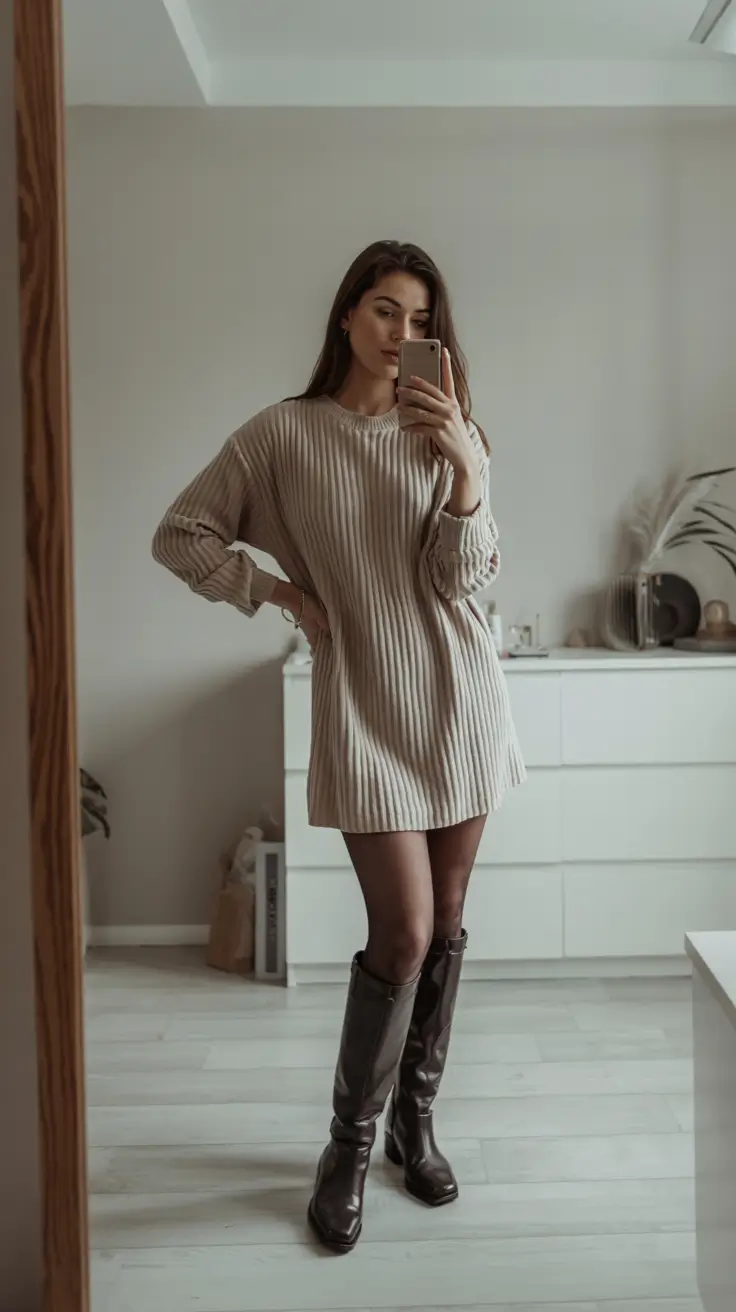 cold weather outfits baddie Minimalist Knit Dress Moment