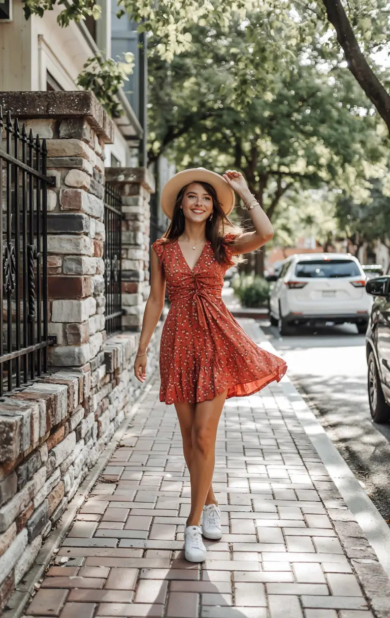 vacation outfits 2026 Red Blossoms & Summer Whirl