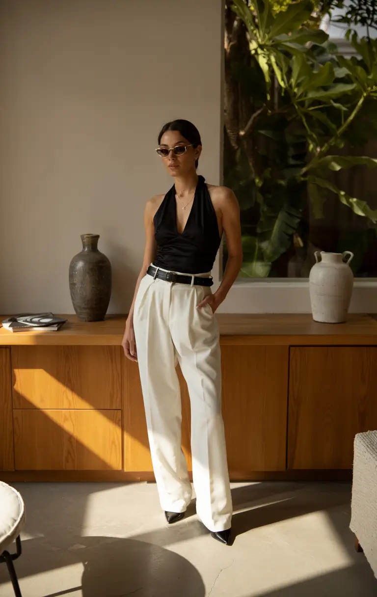 vacation outfits 2026 Monochrome Power in Motion