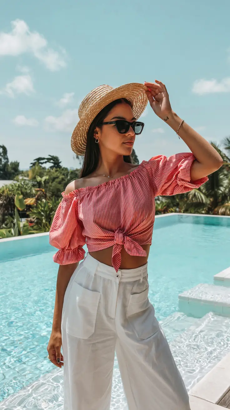 vacation outfits 2026 Sunlit Linen & Coral Energy