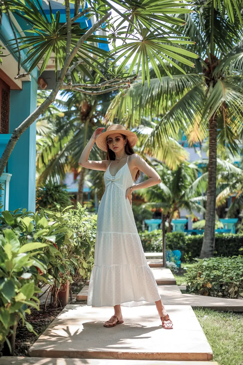 vacation outfits 2026 White Maxi Calm