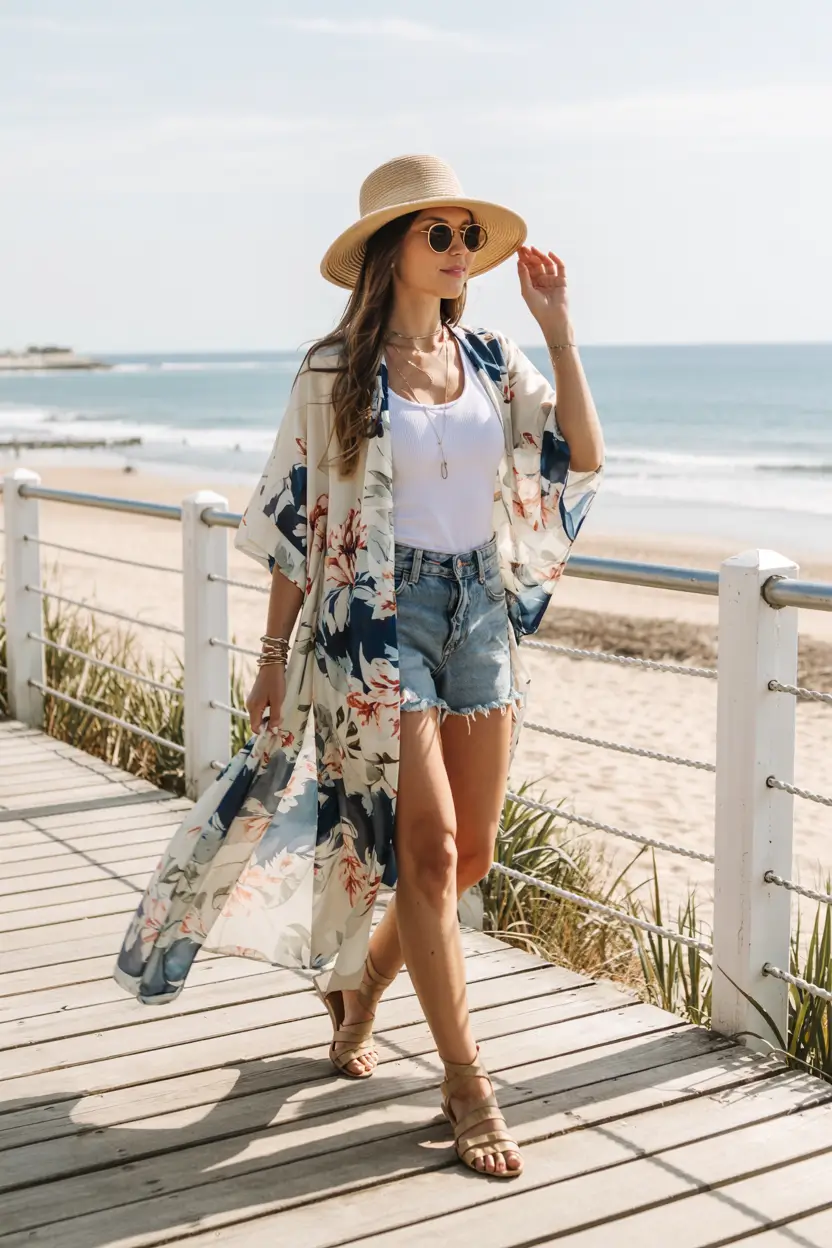 vacation outfits 2026 Floral Flow on the Boardwalk