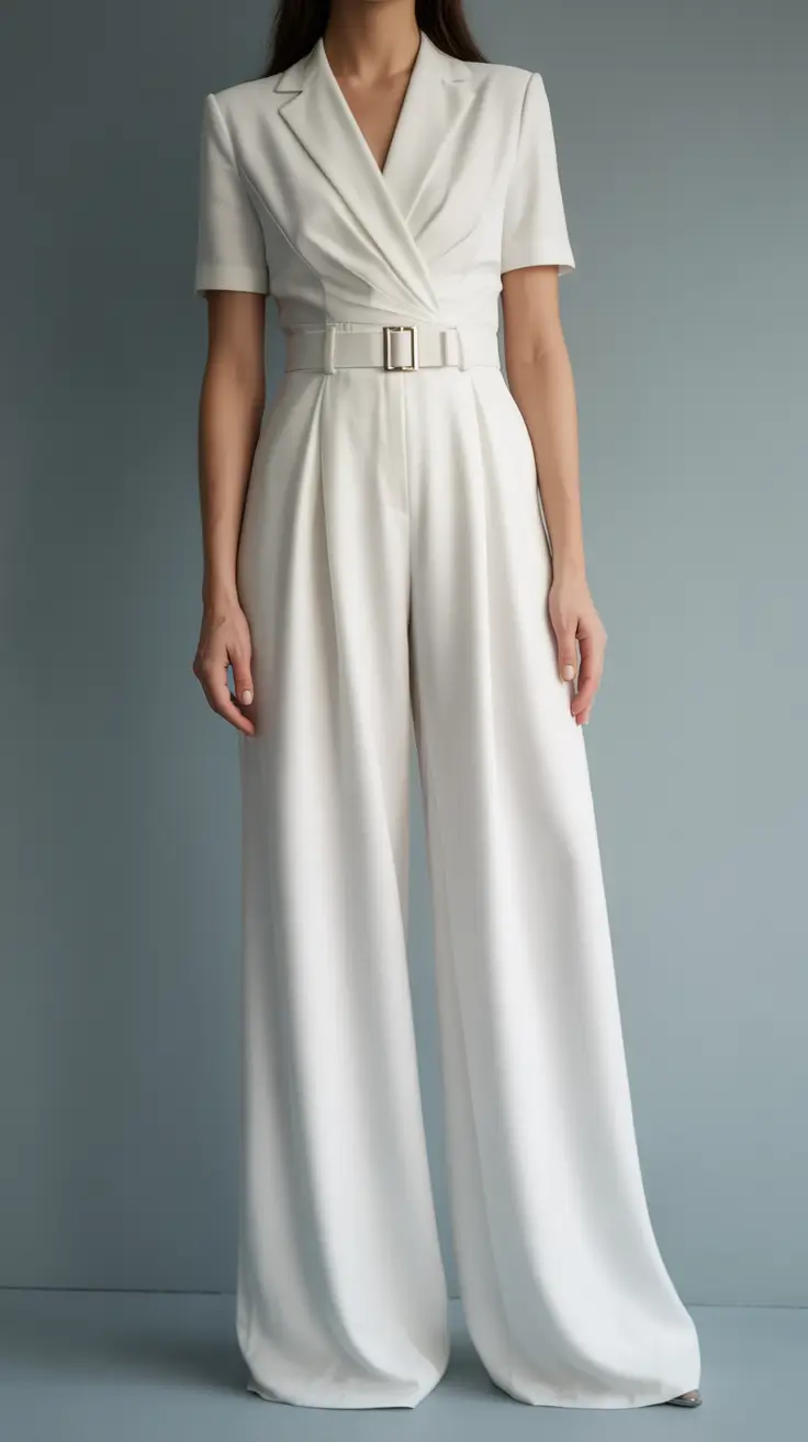 wedding guest outfits pants women Ivory Suit Elegance