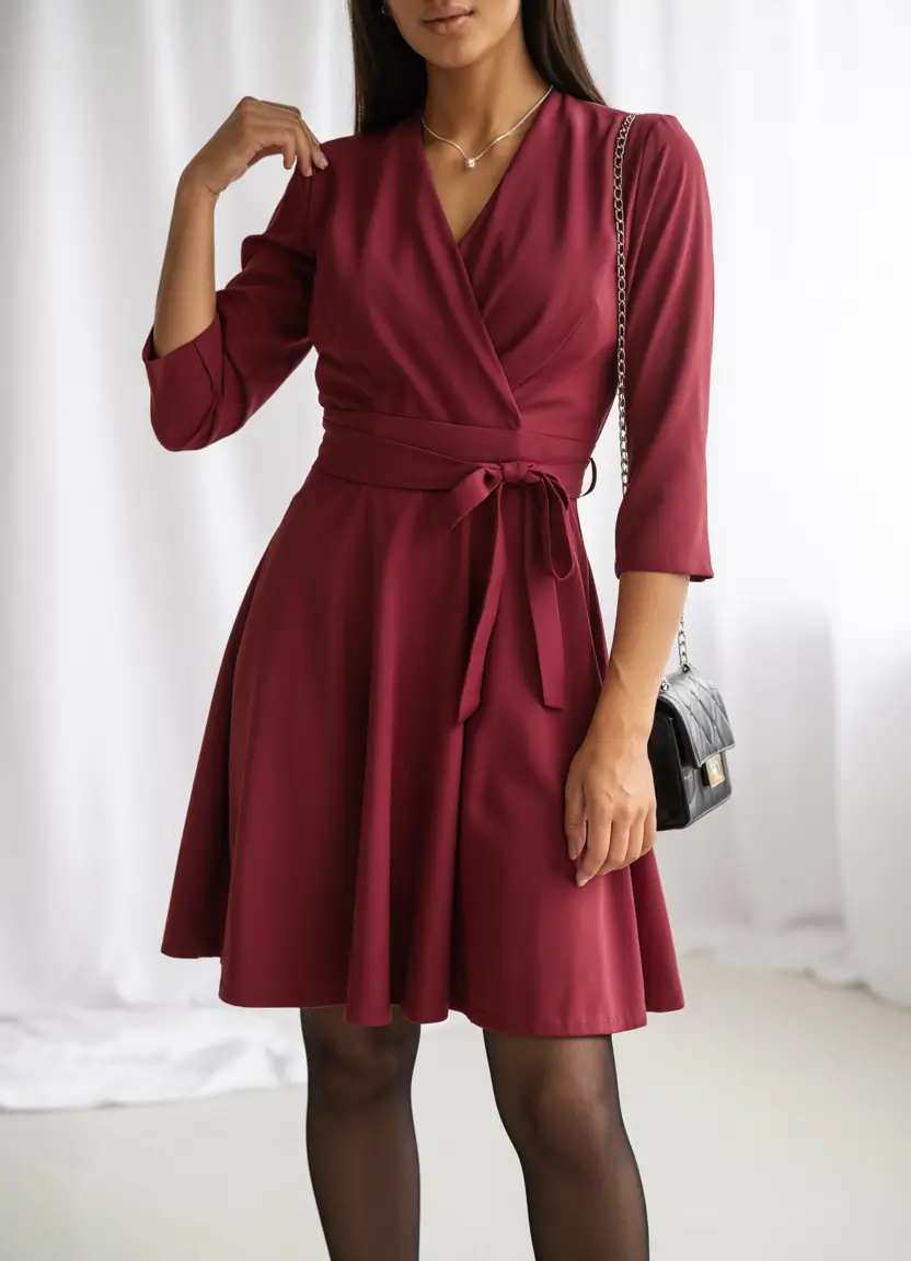 wedding guest outfits women Burgundy Whispers