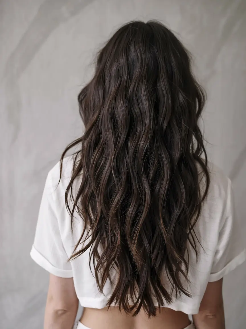 wolf haircut ideas 2026 Long Cascading Waves With Natural Texture