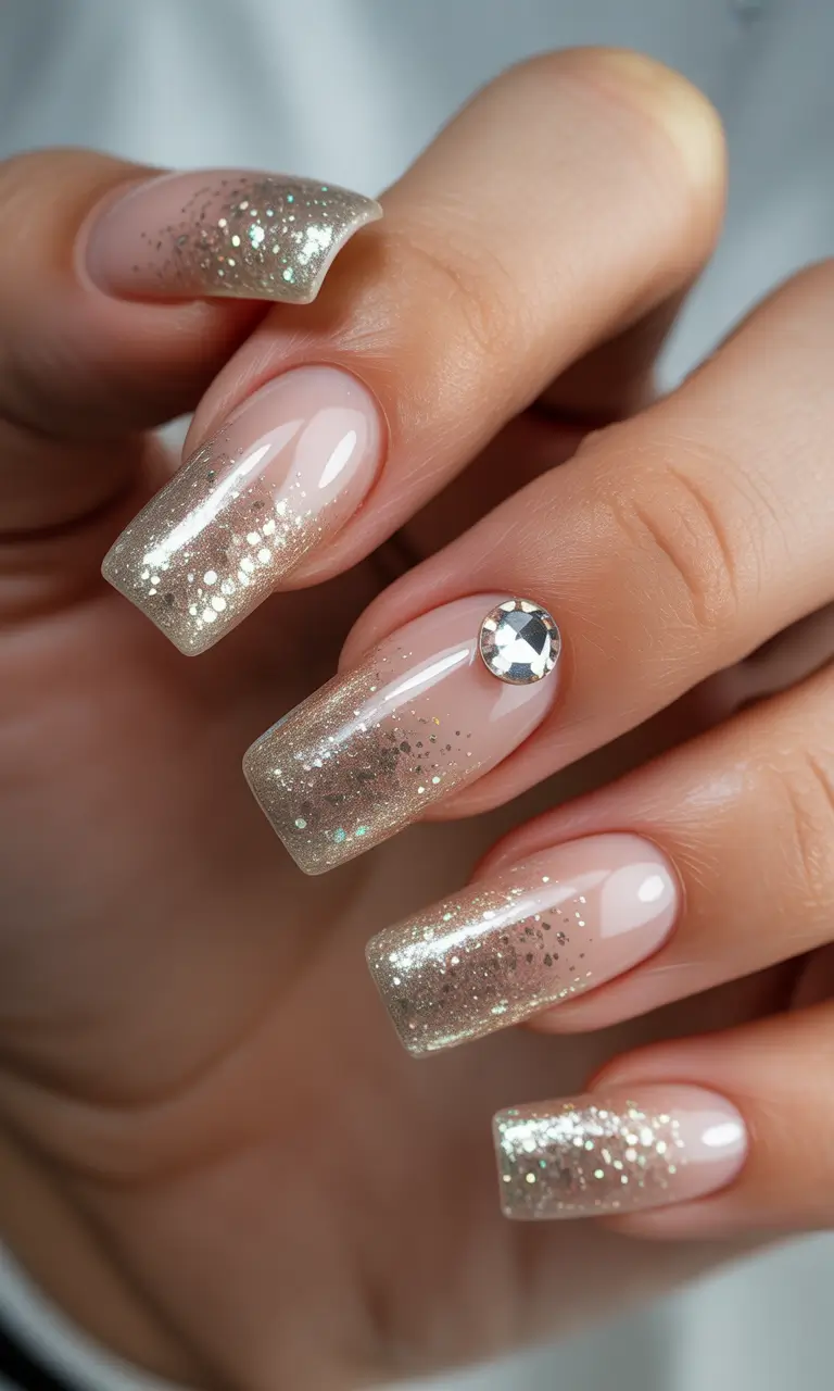 acrylic nails 2026 Golden Glow Soft Acrylic Ombre