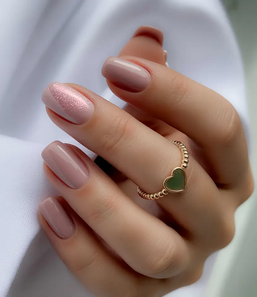 acrylic nails 2026 Rosy Nude Glow Soft Square