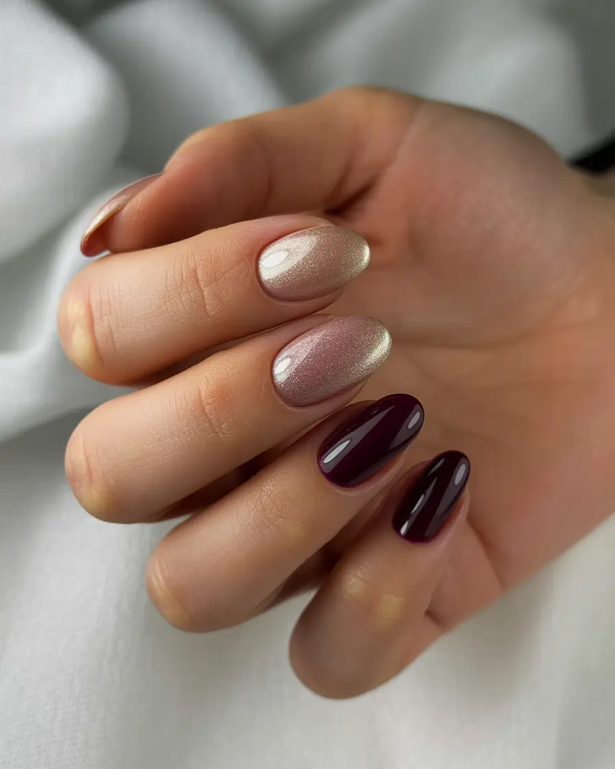 acrylic nails 2026 Soft Berry Glow Neutral Mix