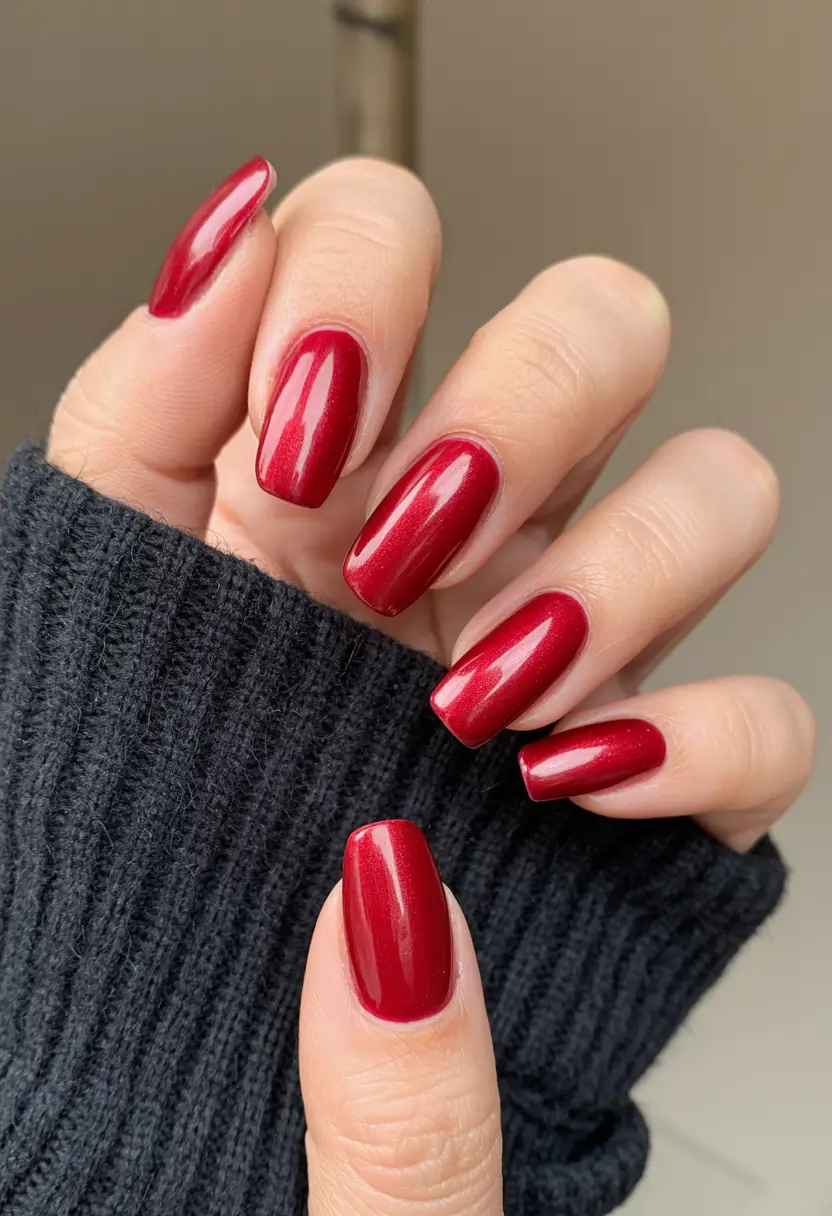 aura nails 2026 Rich Ruby Red Aura Shine