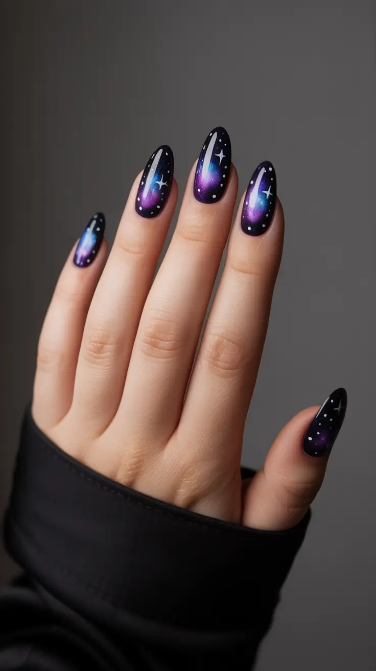 aura nails 2026 Cosmic Galaxy Aura Glow