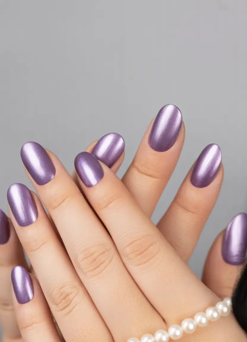 aura nails 2026 Lavender Chrome Aura Sheen
