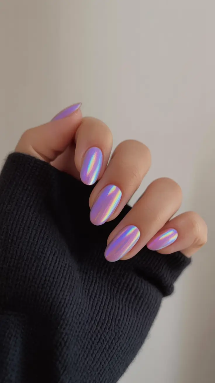 aura nails 2026 Opal Lavender Aura Chrome