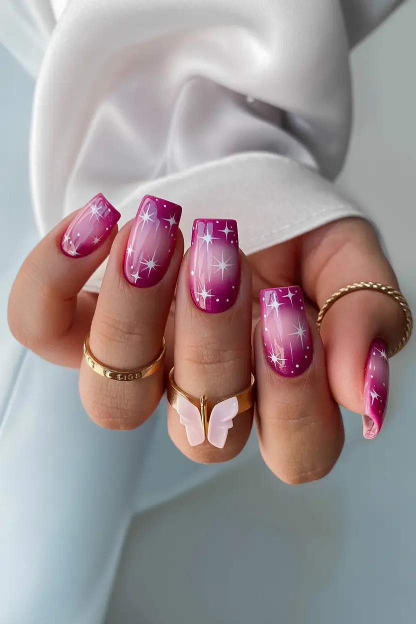 aura nails 2026 Starry Pink Aura Dream