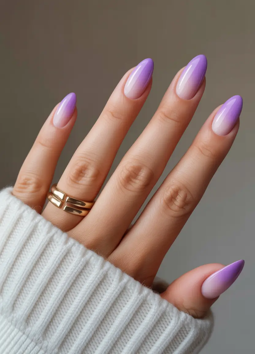 aura nails 2026 Soft Purple Aura Bloom