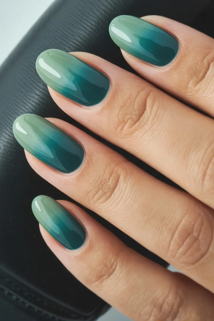 aura nails 2026 Deep Forest Green Aura Shift