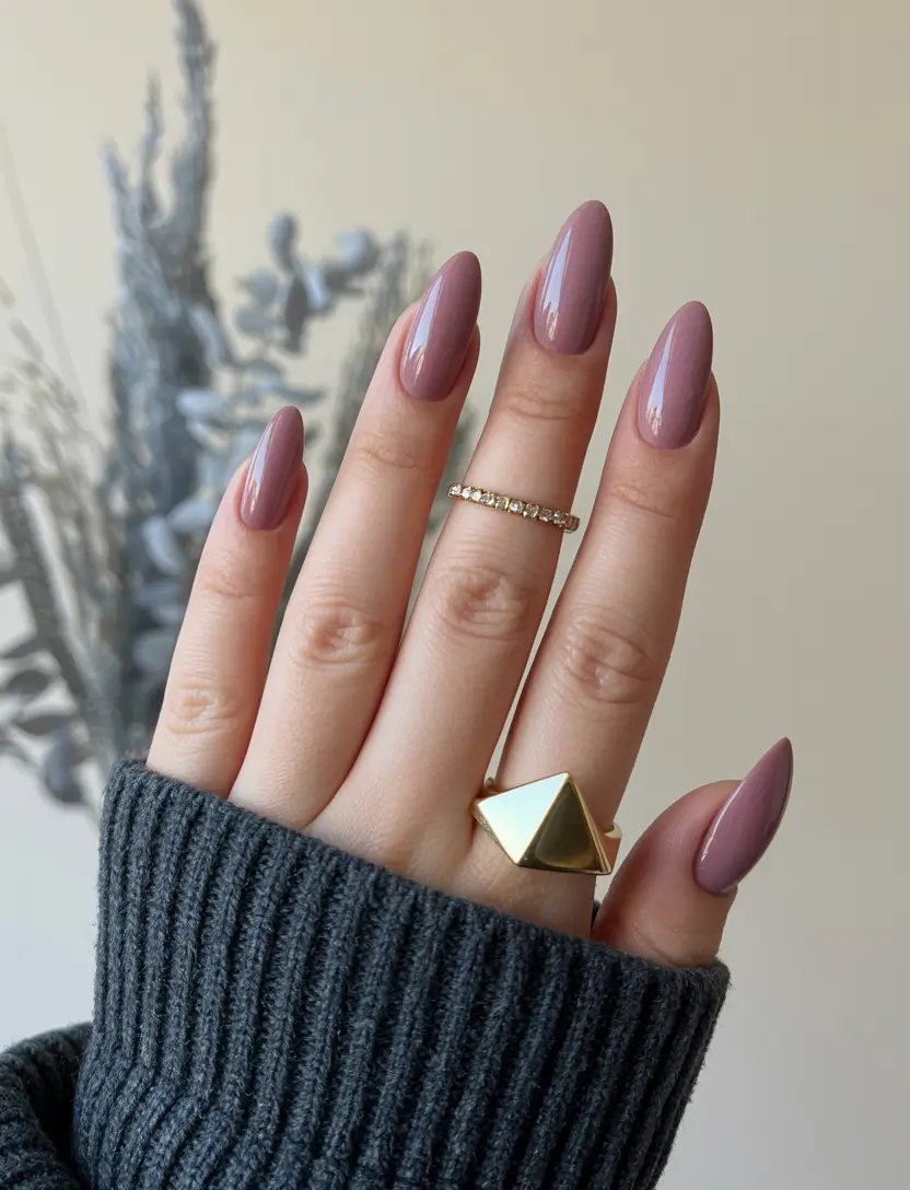 birthday nails 2026 Soft Mauve Sleekness for a Calm and Chic Birthday Mood