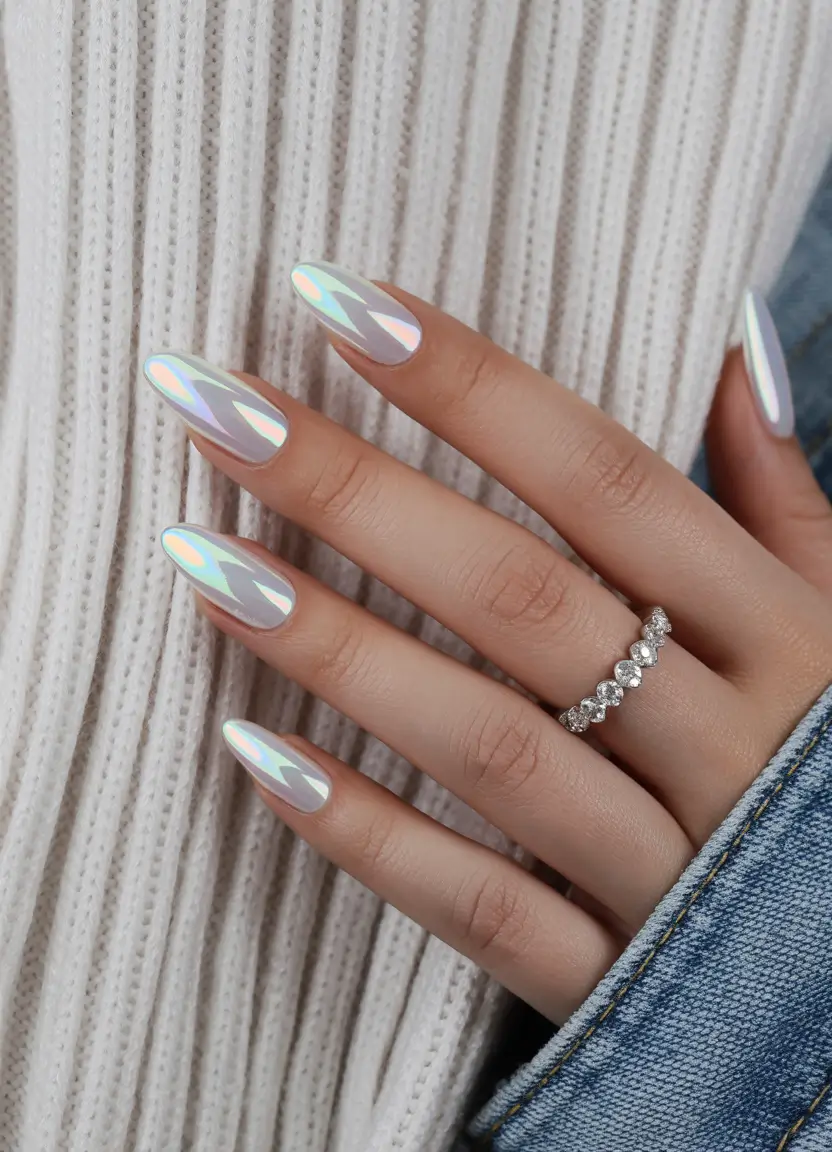 birthday nails 2026 Chrome Pearl Radiance for a Birthday Glow Moment