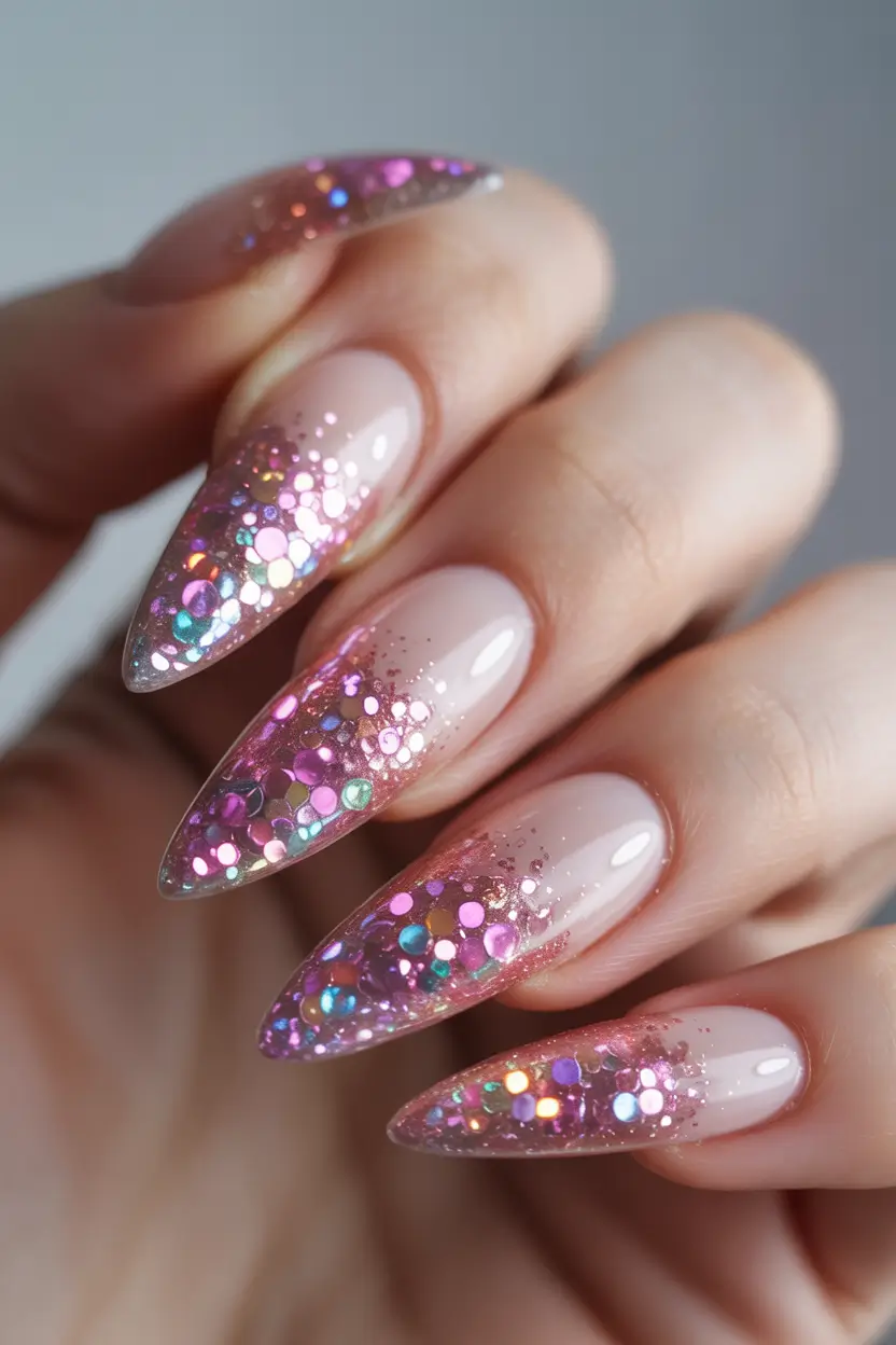 birthday nails 2026 Confetti Glitter Cascade for a Party Ready Look