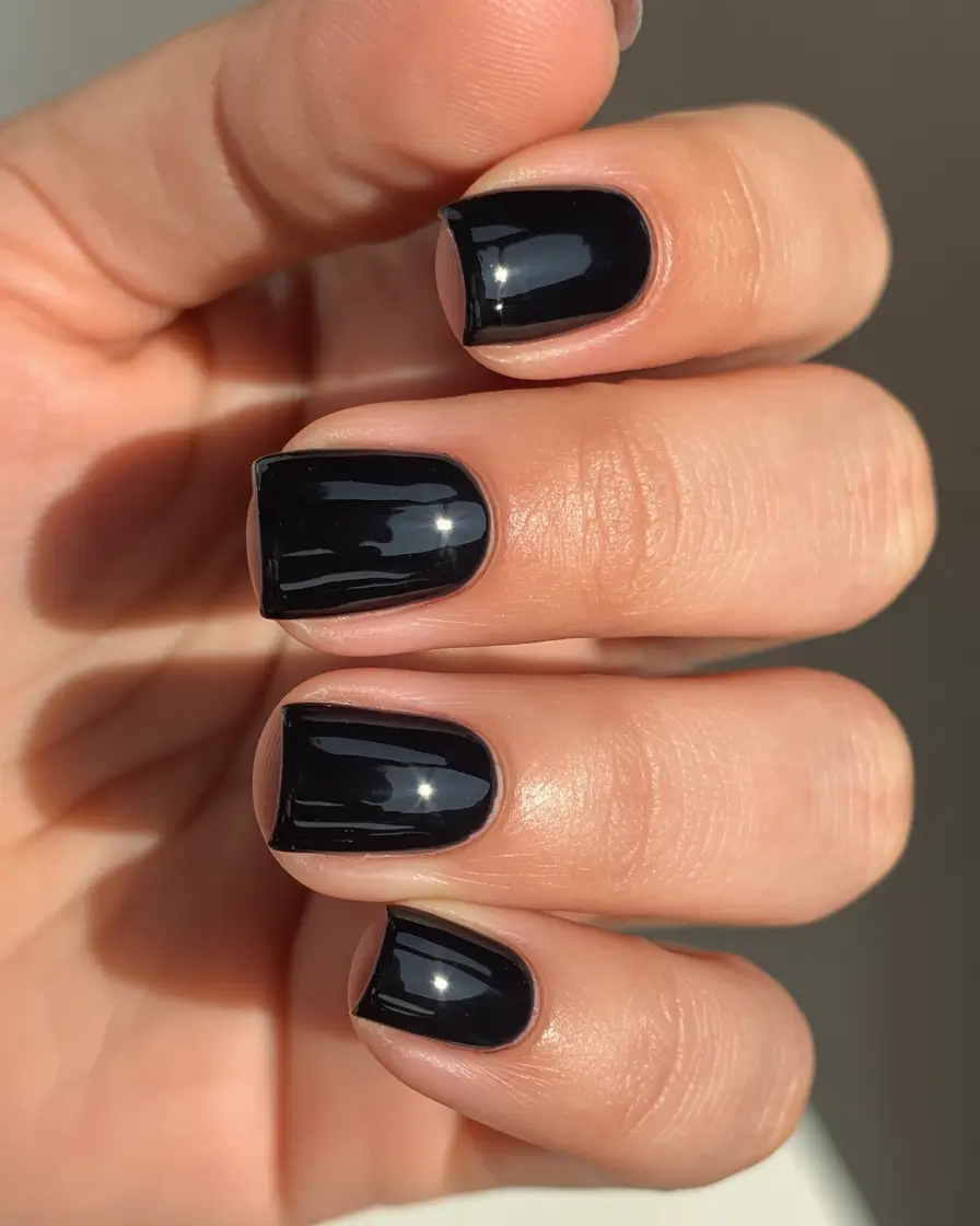 black nails 2026 Pure Gloss Noir Simplicity