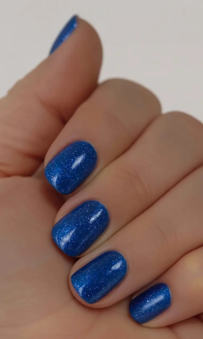 blue nails 2026 Cosmic Sapphire Sparkle
