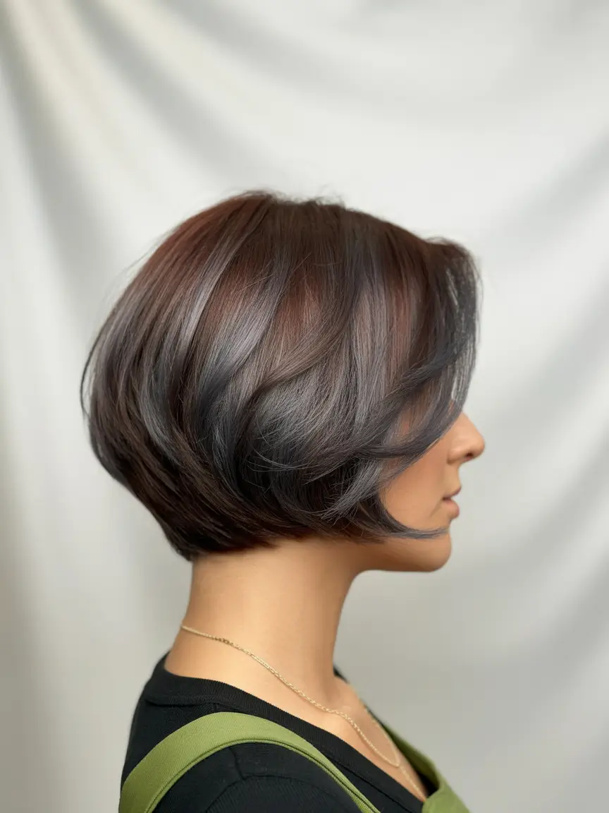 bob hairstyle 2026 Smoky Dimensional Bob with Soft Volume and Tapered Neckline