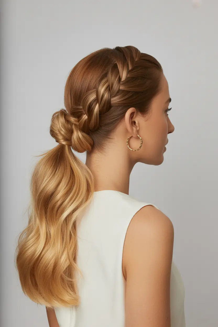 braids hairstyles 2026 Golden Twist Pony Elegance
