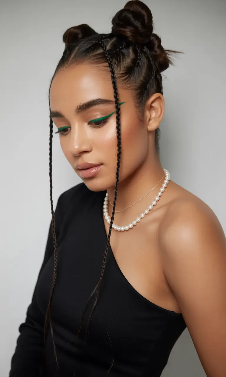 buns-hairstyles-modern-braided-space-buns