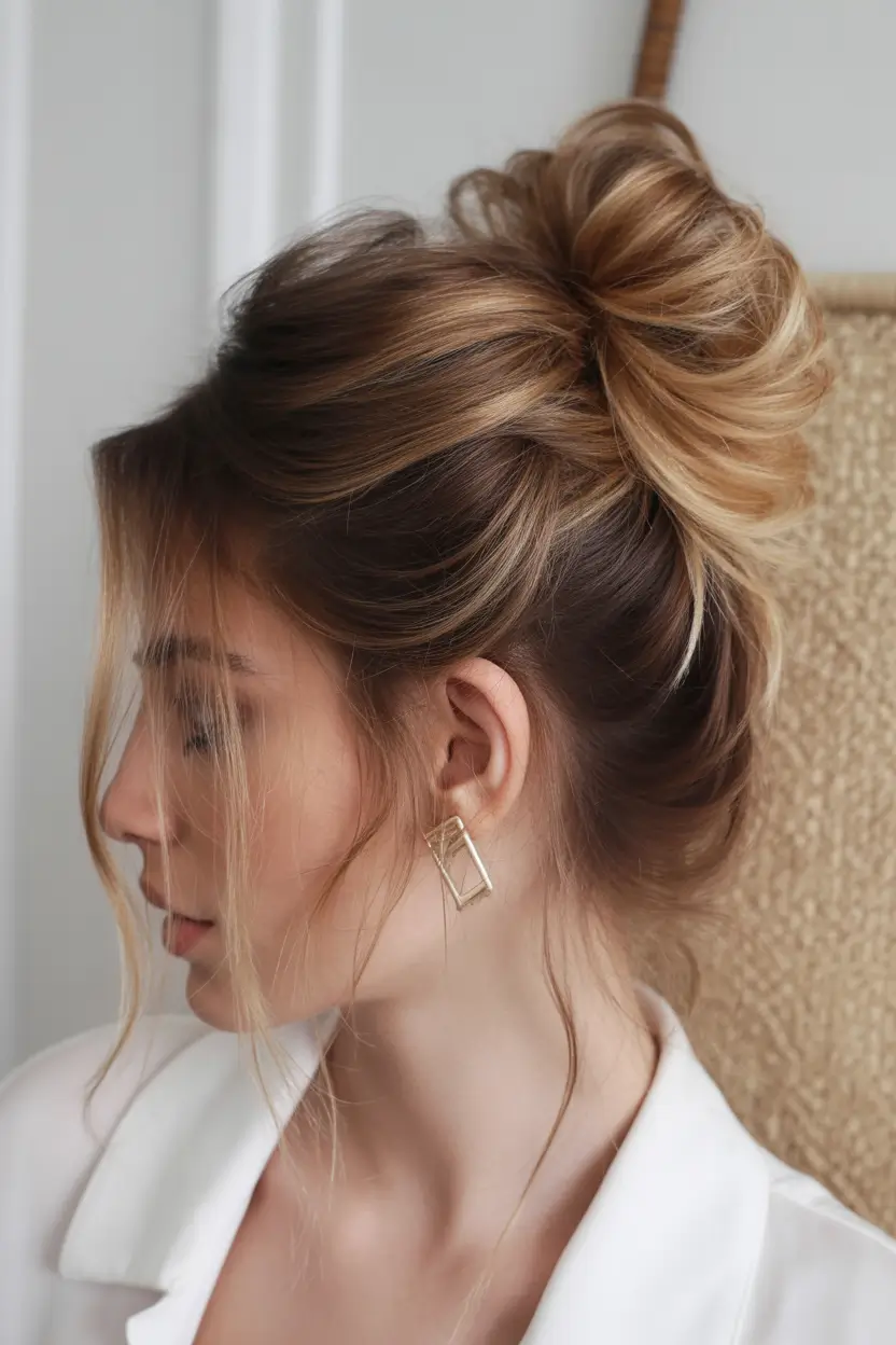 buns-hairstyles-high-textured-blonde-bun