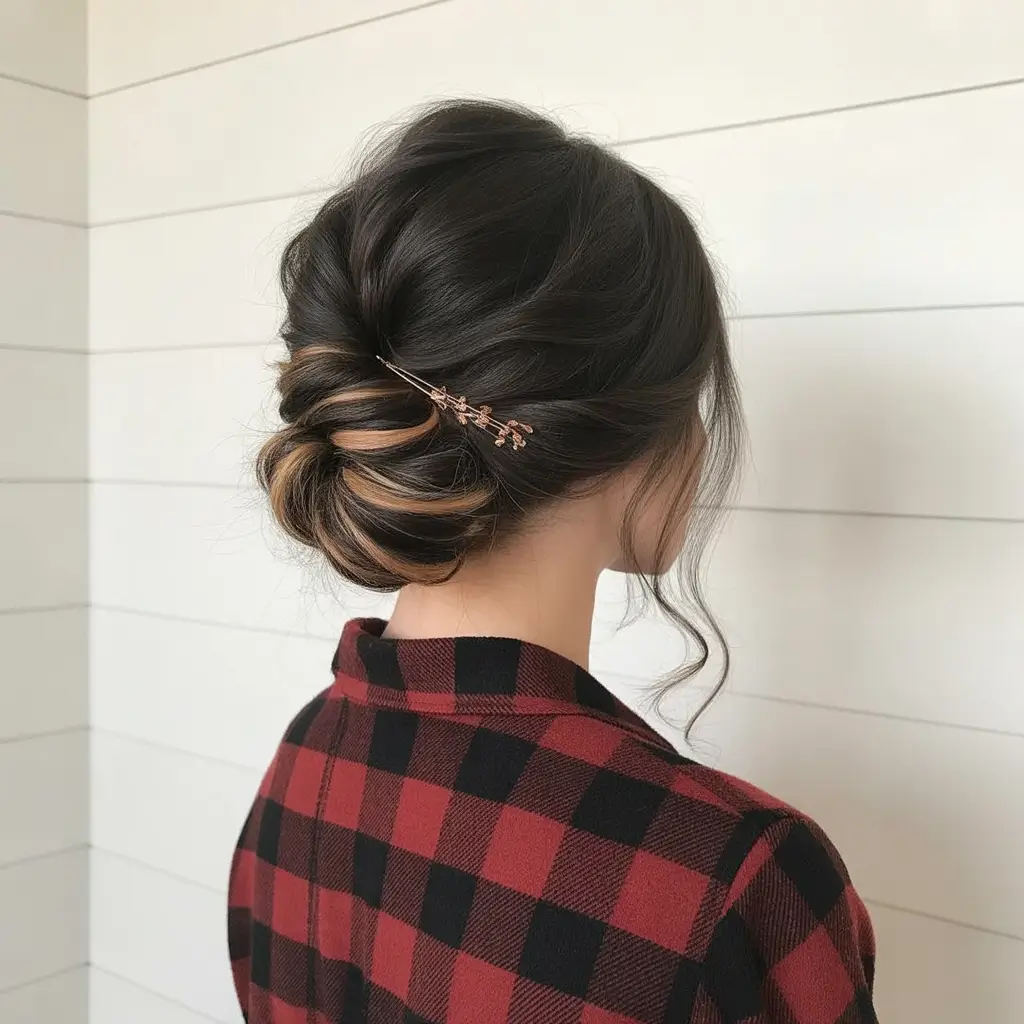 buns-hairstyles-rustic-low-twist-bun