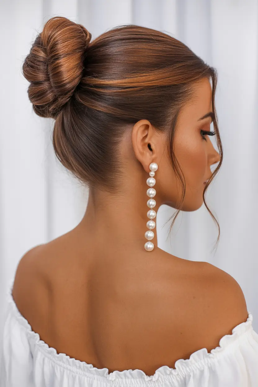 buns-hairstyles-glam-sleek-wedding-bun