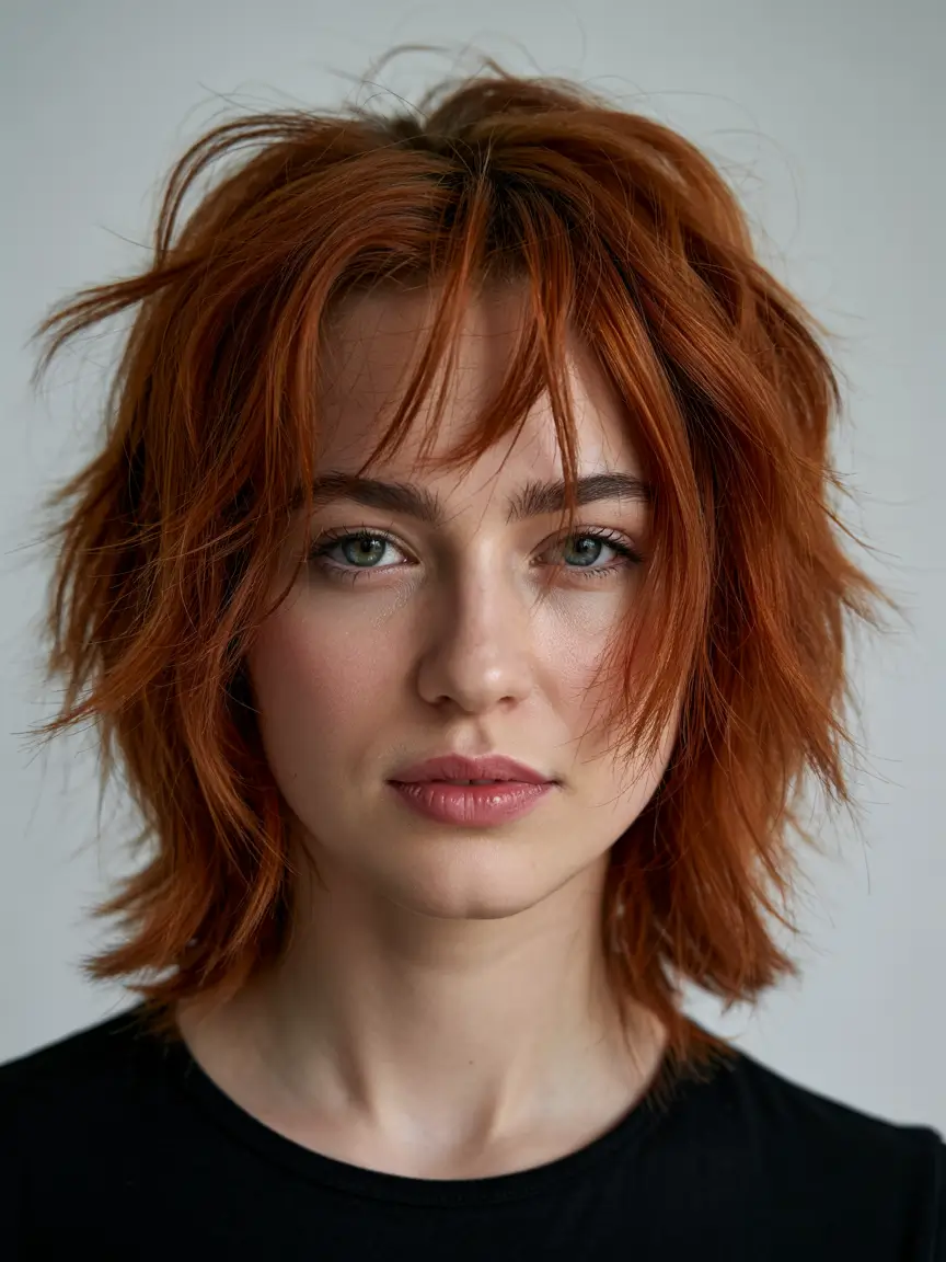 Butterfly Haircut 2026 Textured Copper Crop with Playful Energy