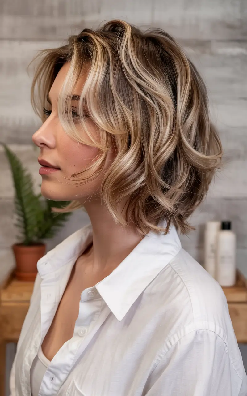 Butterfly Haircut 2026 Soft Blonde Bob with Voluminous Texture
