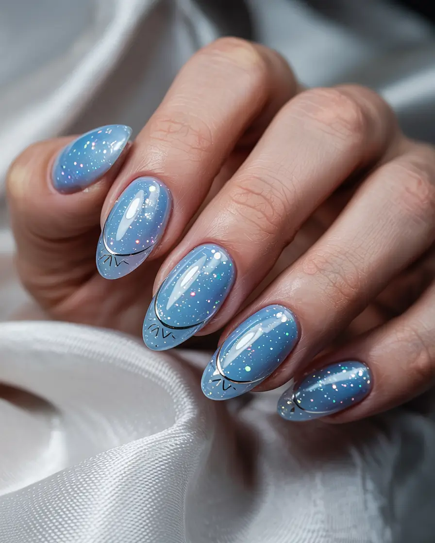 cat eye nails 2026 Ice Blue Celestial Shimmer