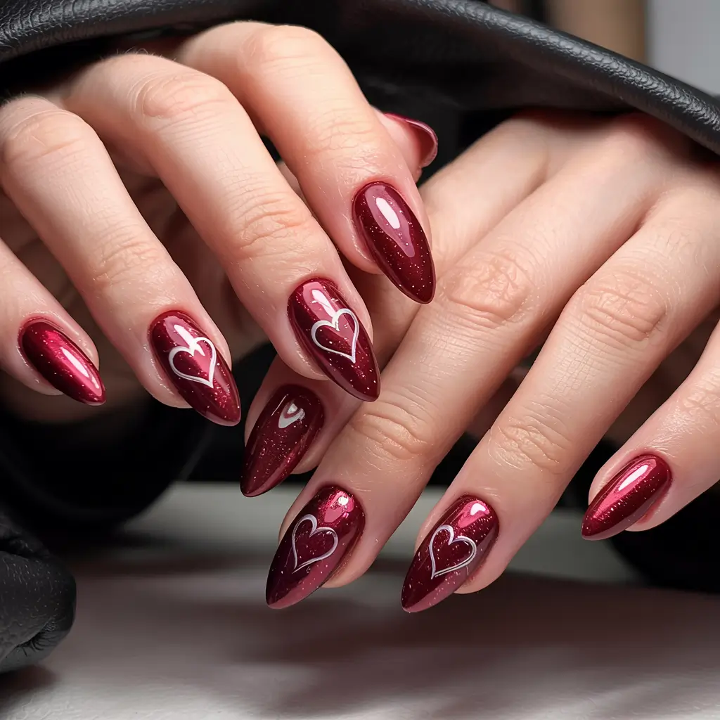 cat eye nails 2026 Deep Ruby Heartbeat